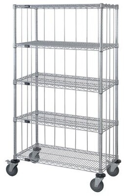 Mobile Shelving with Wire Rod Enclosure