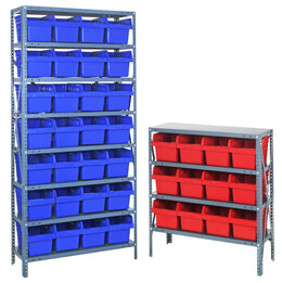 Steel Shelving with 8" high Shelf bins (QSB8xx)