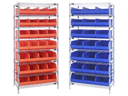 Wire Shelving with Stacking Shelf bins