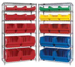 Wire Shelving with Magnum Bins (QMS)