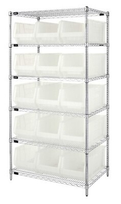 Wire Shelving with Hulk 24&quot; Clear-View bins
