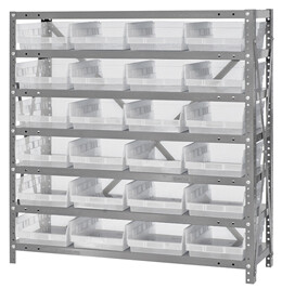 Steel Shelving with Ultra Stack and Hang Clear-View bins