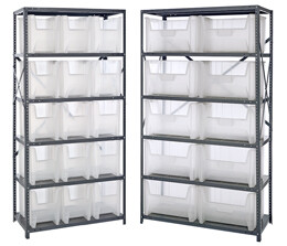 Steel Shelving with Giant Stack (QGH) Clear-View bins