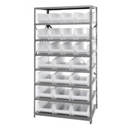 Steel Shelving with Hulk 24&quot; Clear-View bins