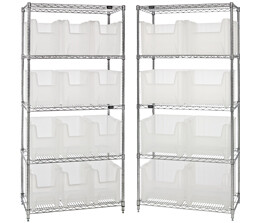 Wire Shelving with Giant Stack (QGH) Clear-View bins