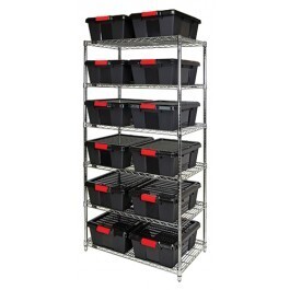 Wire shelving with Latch Container (LC)