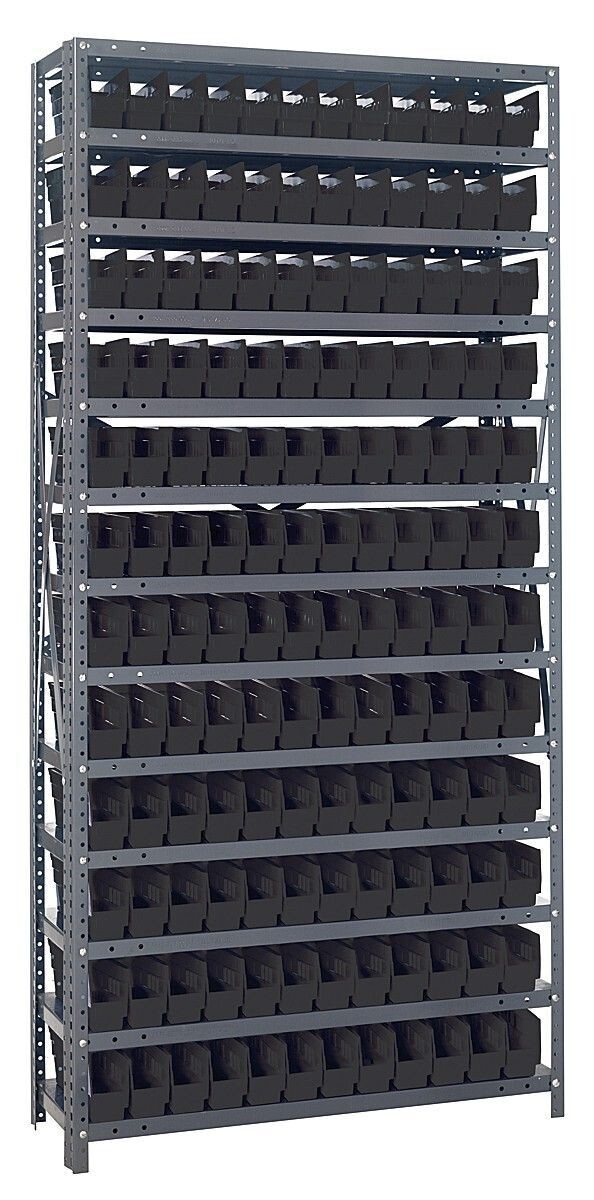 1275-100 - 12x36x75&quot; shelving w/QSB100, Colour: Black