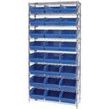 WR9-209 - Wire shelving w/QSB209 bins, Colour: Blue