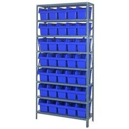 1275-SB802 - 12x36x75&quot; shelving w/QSB802, Colour: Blue