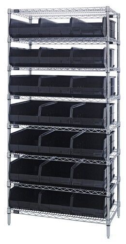 WR8-485 - Wire shelving w/SSB485 bins, Colour: Black