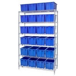 WR6-24185 - Wire shelving with bins