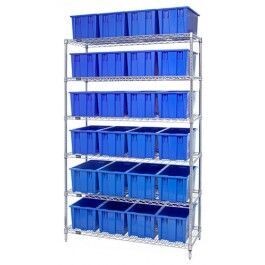 WR6-24185 - Wire shelving w/SNT185 bins