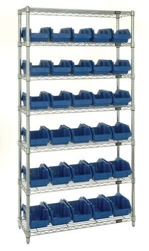 W7-12-30 Wire shelving w/QP1265 bins