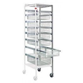 PS-A2475-8WB - 8 basket add-on PARtition cart Chrome