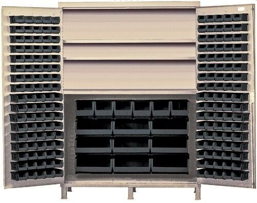 QSC-BG-60S Ivory Steel Cabinet w/bins