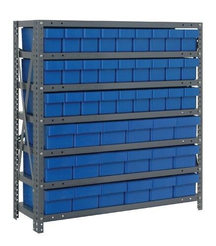 1839-624 - 18x36x39&quot; shelving w/QED mix bins, Colour: Blue