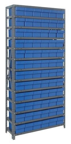 2475-603 - 24x36x75&quot; shelving w/QED603, Colour: Blue