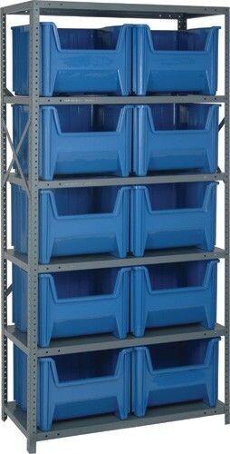 QSBU-800 22ga Shelving Kit w/bins, Colour: Blue