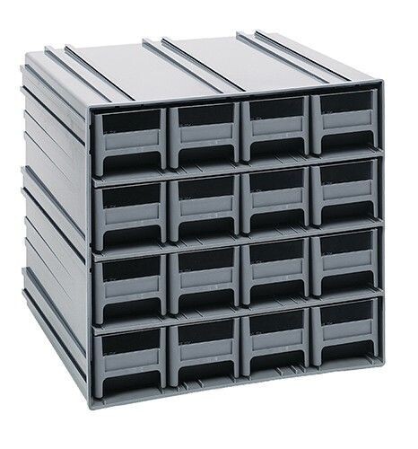 QIC-161 - 16 drawer interlocking cabinet, Colour: Grey