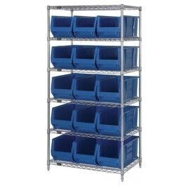 WR6-953 - Wire shelving with bins