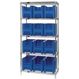 WR5-600 - Wire shelving w/QGH600 bins