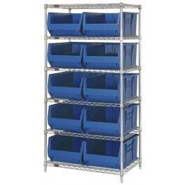 WR6-974 - Wire shelving w/QUS974 bins