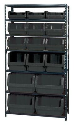 MSU-16-MIX Steel shelving w/asst Magnum bins