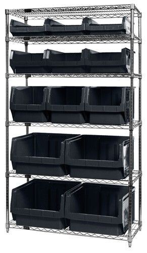WR6-13-MIX - Wire shelving with bins
