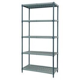 Wire 5 Shelf 86&quot;H Kit Polymer Mat Unit