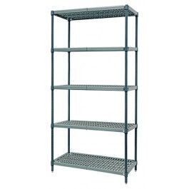 Wire 5 Shelf 74&quot;H Kit Polymer Mat Unit