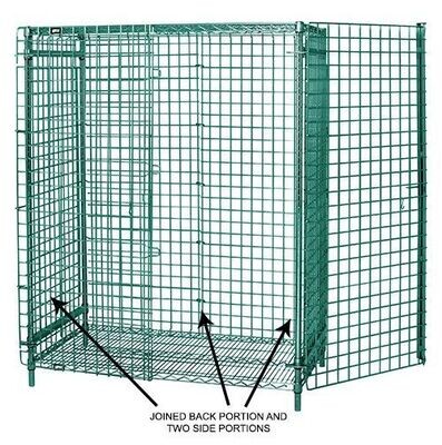 Complete Security panel set for Wire Shelving - Green Epoxy