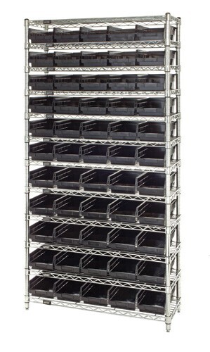 WR74-1272-101102 - Wire shelving with bins