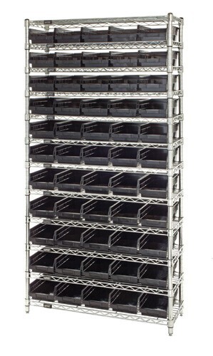 WR74-1848-103104 Wire shelving w/QSB103&QSB104 bins