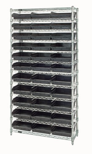 WR74-2448-110105 - Wire shelving with bins