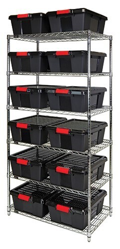 WR6-191507 - Wire shelving with bins