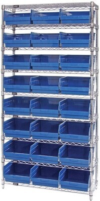WR9-210 - Wire shelving w/QSB210 bins