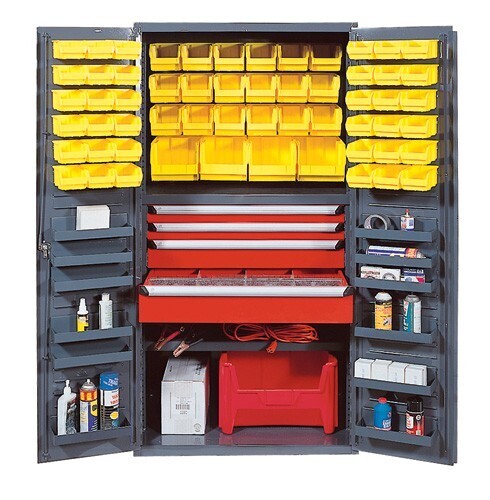 QSC-3672-4D - 36" 14ga Steel Cabinet w/bins