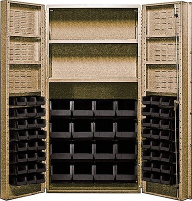 QSC-BG-32-2S-6DS  36&quot; Ivory cabinet w/shelves+bins