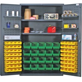 QSC-4804 - 48" 14ga Steel Cabinet w/shelves and bins
