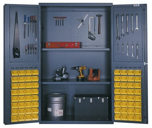 QSC-4805 - 48" 14ga Steel Cabinet w/shelves and bins