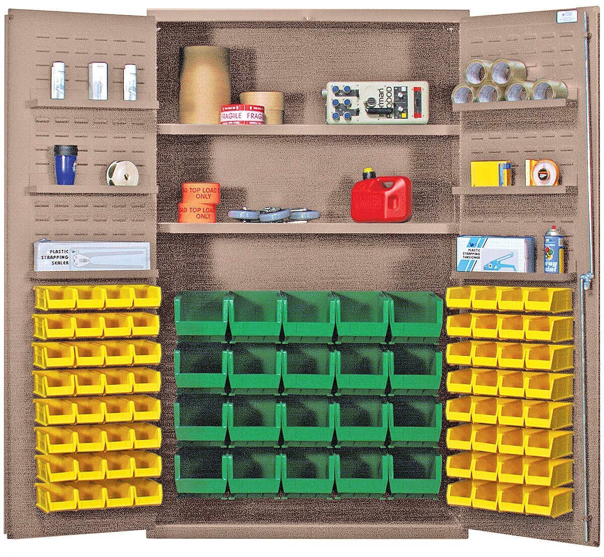 QSC-BG-4804 48" Ivory cabinet w/shelves+bins
