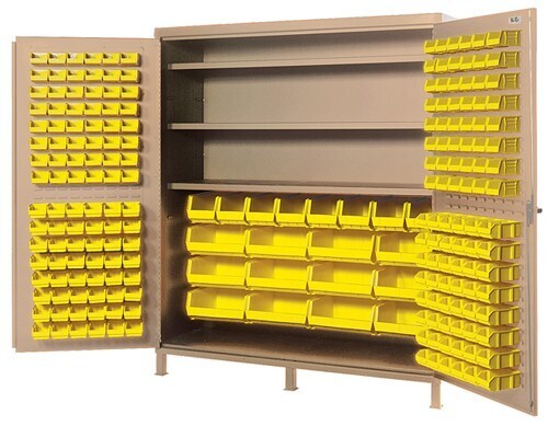 QSC-BG-72S Ivory 72" wide shelf+bin cabinet