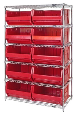 WR6-957 - Wire shelving w/QUS957 bins