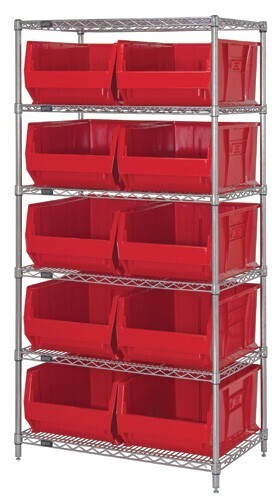 WR6-954 - Wire shelving with bins
