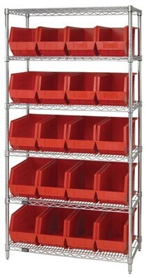 WR6-265 - Wire shelving w/QUS265 bins
