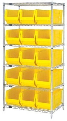 WR6-973 - Wire shelving w/QUS973 bins