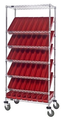 Sloped Shelving with Euro Drawer closed front bin (QED)