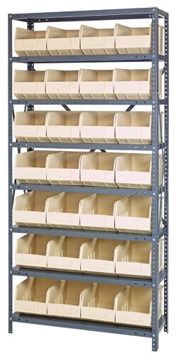 1275-443 - 12x36x75&quot; shelving w/SSB443, Colour: Ivory