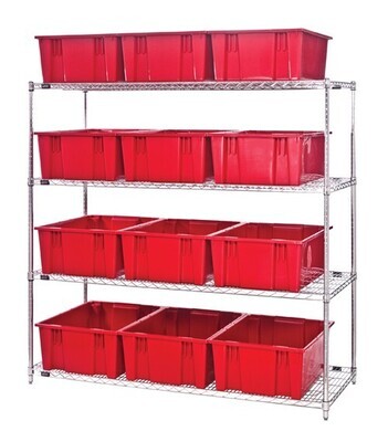 Wire Shelving with Stack and Nest totes
