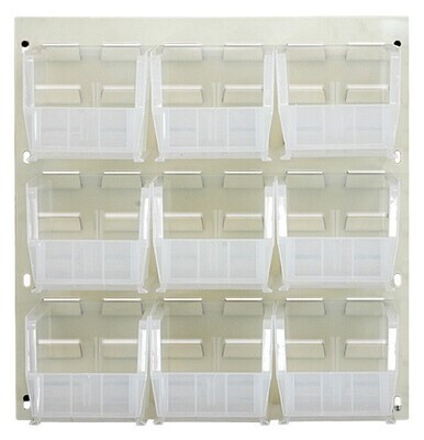 QLP-1819HC-230-9 - 18x19&quot; Louvered panel Ivory w/QUS230 bins